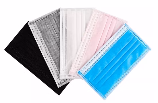 Máscara facial cirúrgica descartável preta 3 camadas 3 camadas tipo IIR