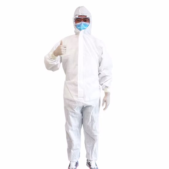Roupa de proteção resistente a líquidos certificada pela CE Macacão descartável Roupa de segurança industrial Fato de proteção química
