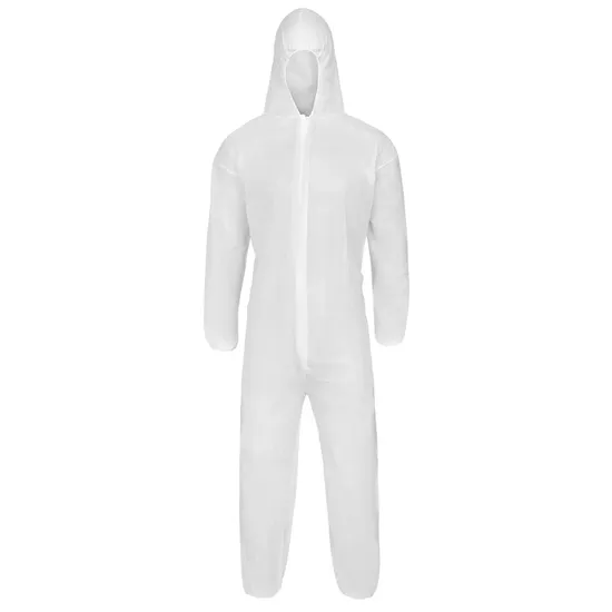 Impermeável/Plástico/PE/Trabalho/Segurança/Vestuário/SMS Não Tecido Descartável PP Segurança Macacão Protetor Roupas Protetoras Roupas Protetoras Fato/Vestido Protetor