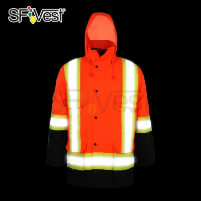 Jaqueta de segurança Equipamento de proteção para roupas Hi Viz com fita reflexiva